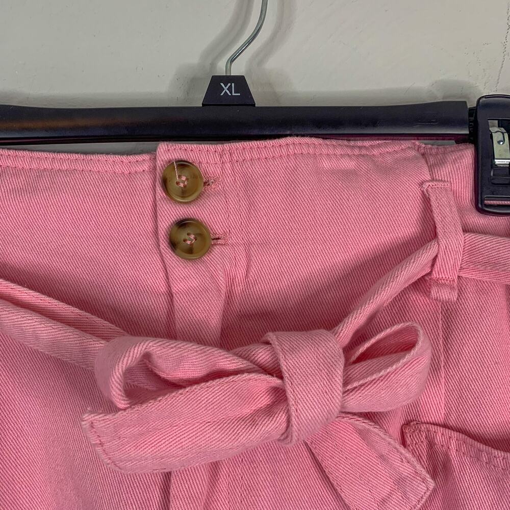 Elodie Pink High Waisted Tie Front Shorts - Picture 4 of 9